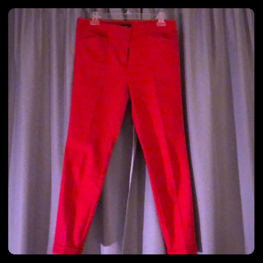LOFT 8P Marisa Skinny Pants - red